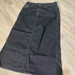 Y2K Cato Charcoal Denim Midi Skirt Size 8